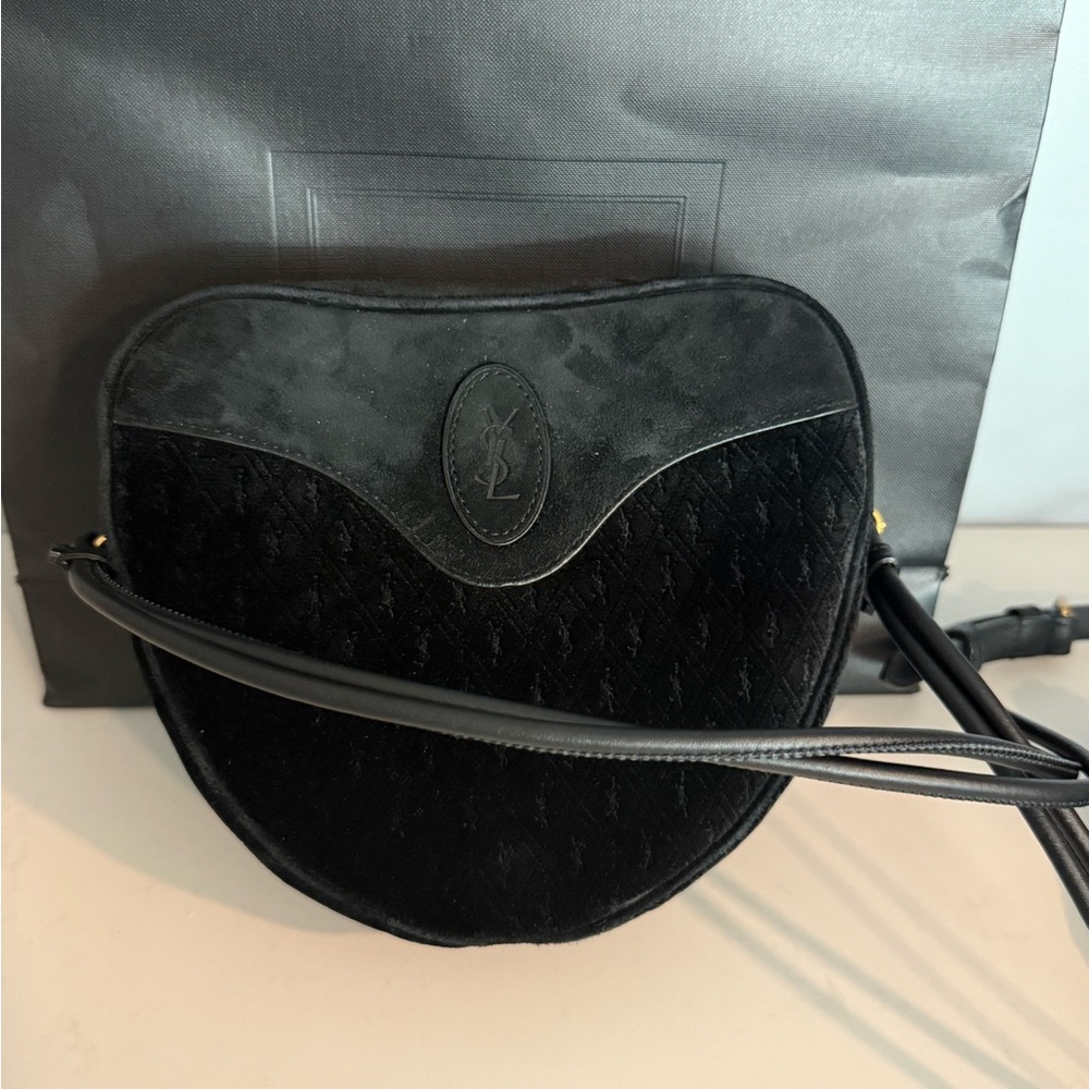 Yves Saint Laurent Le Monogramme Coer Heart Shaped Bag-Black-BRAND NEW